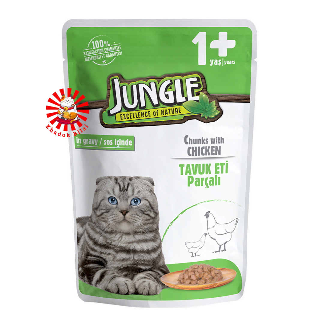 Jungle Adult Cat Pouch Chicken Flavor 100g (1+ Year)