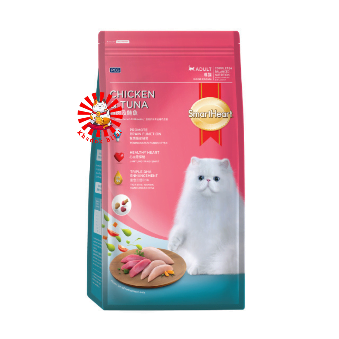SmartHeart Adult Dry Cat Food Chicken & Tuna Flavor (1+ Year)
