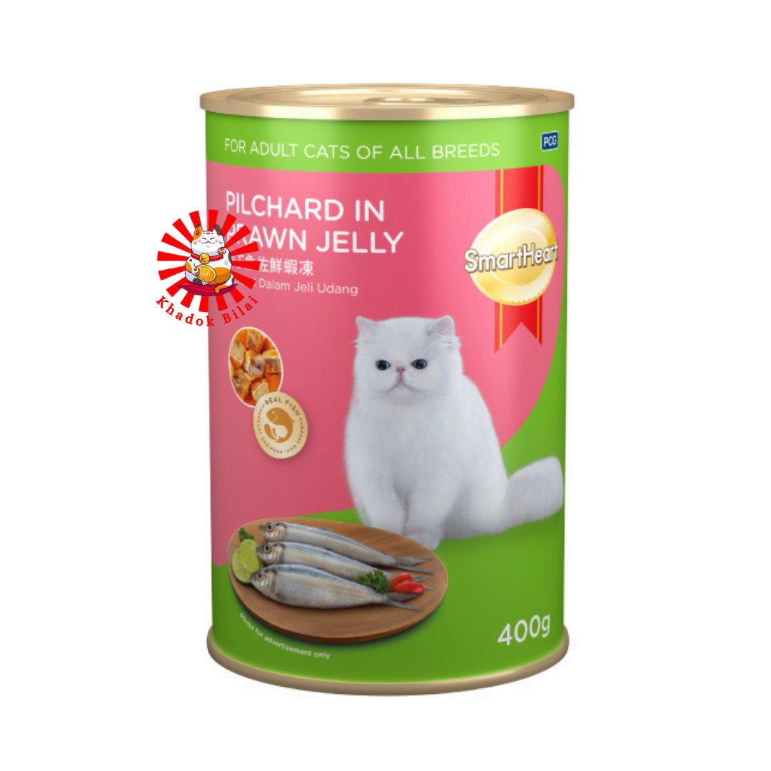 SmartHeart Adult Can Cat Food Pilchard In Prawn Jelly Flavor 400g (1 ...