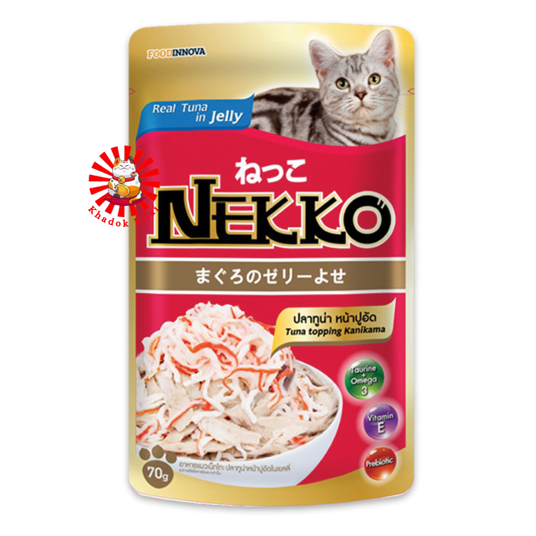 Nekko Adult Cat Pouch Tuna Topping Kanikama In Jelly Flavor 70g (1+ Year)