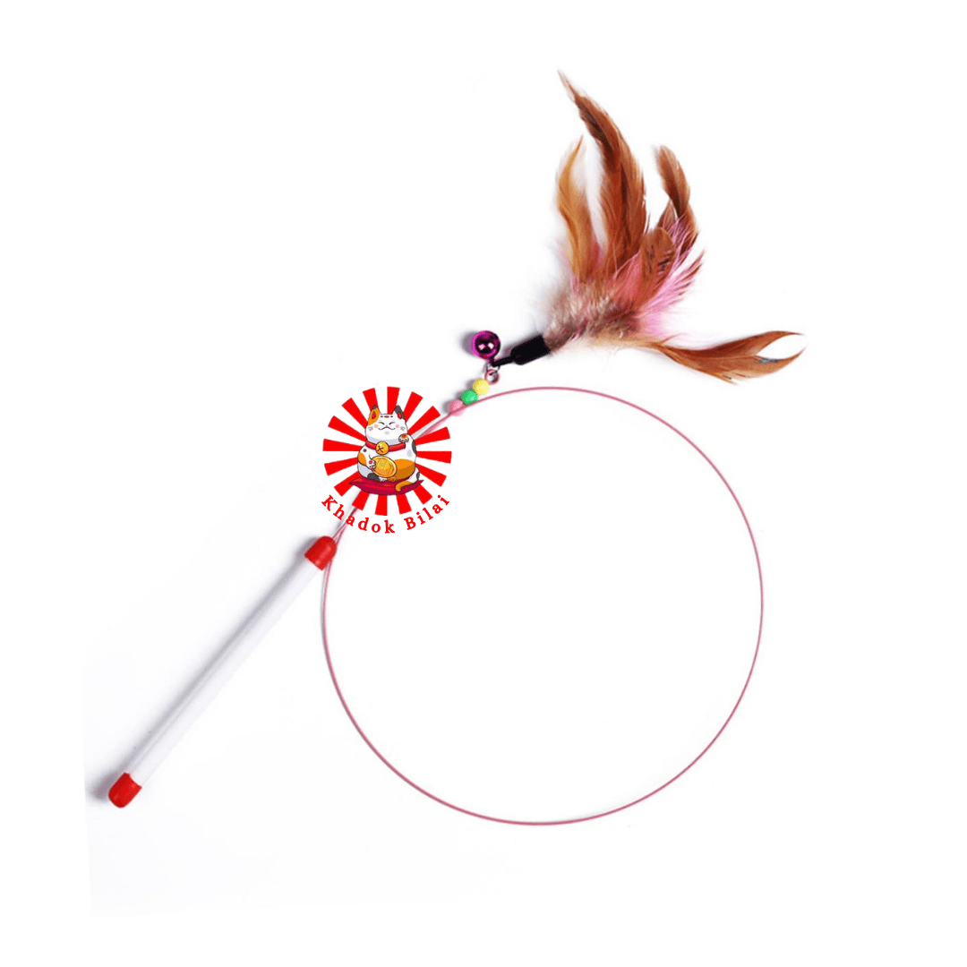 String Teaser Toy For Kitten & Cat | Feather With Bell