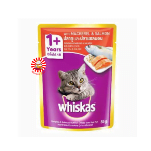 Whiskas Adult Cat Pouch Mackerel & Salmon Flavor 80g (1+ Year)