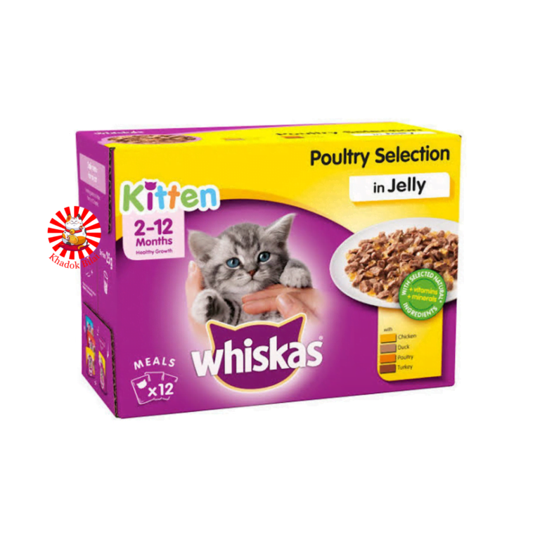 Whiskas UK Kitten Pouch Poultry Selection in Jelly 100gx12 (2-12 Month)