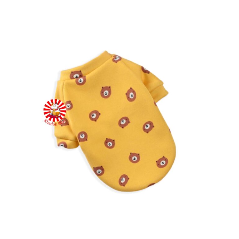 Full Sleeve Pet Dress | Brown Bear Print