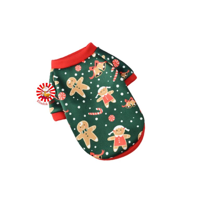 Full Sleeve Pet Dress | Gingerbread Print