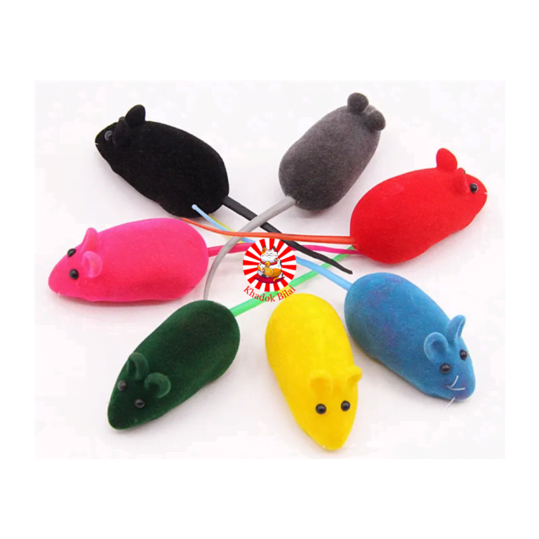 Squeaky Colorful Rubber Rat Toy