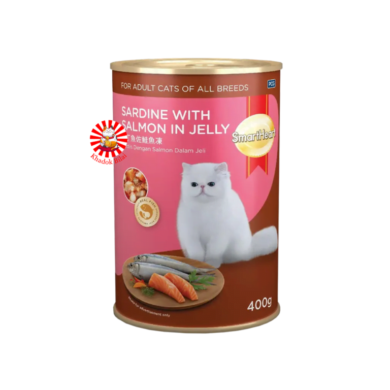 SmartHeart Adult Cat Can Food Sardine With Salmon In Jelly Flavor 400g (1+ Year)