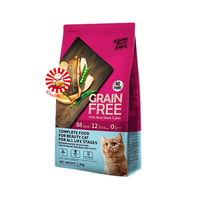 Kitchen Flavor Grain Free Cat Food With Real Meat Cubes 1.5kg (2+Month Above)